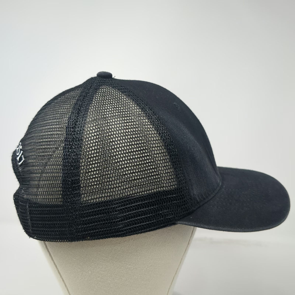 VIE Trucker Hat Black White One Size Snapback Double Trouble Bail Bonds Mesh