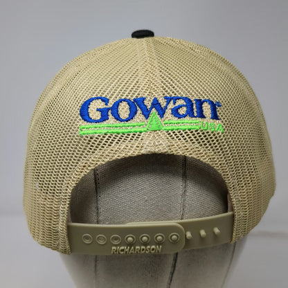 Richardson Trucker Hat Black Beige One Size Zing Fungicide Gowan USA Snapback
