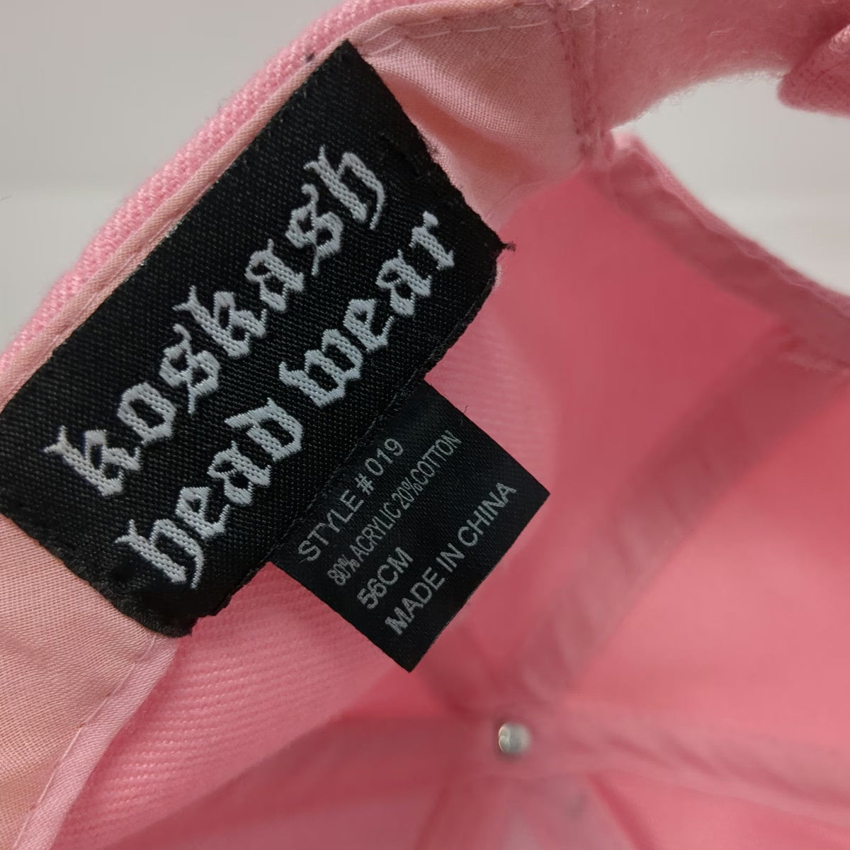 Koshkash Headwear Las Vegas Pink One Size Baseball Cap Hat Strapback Logo Silver