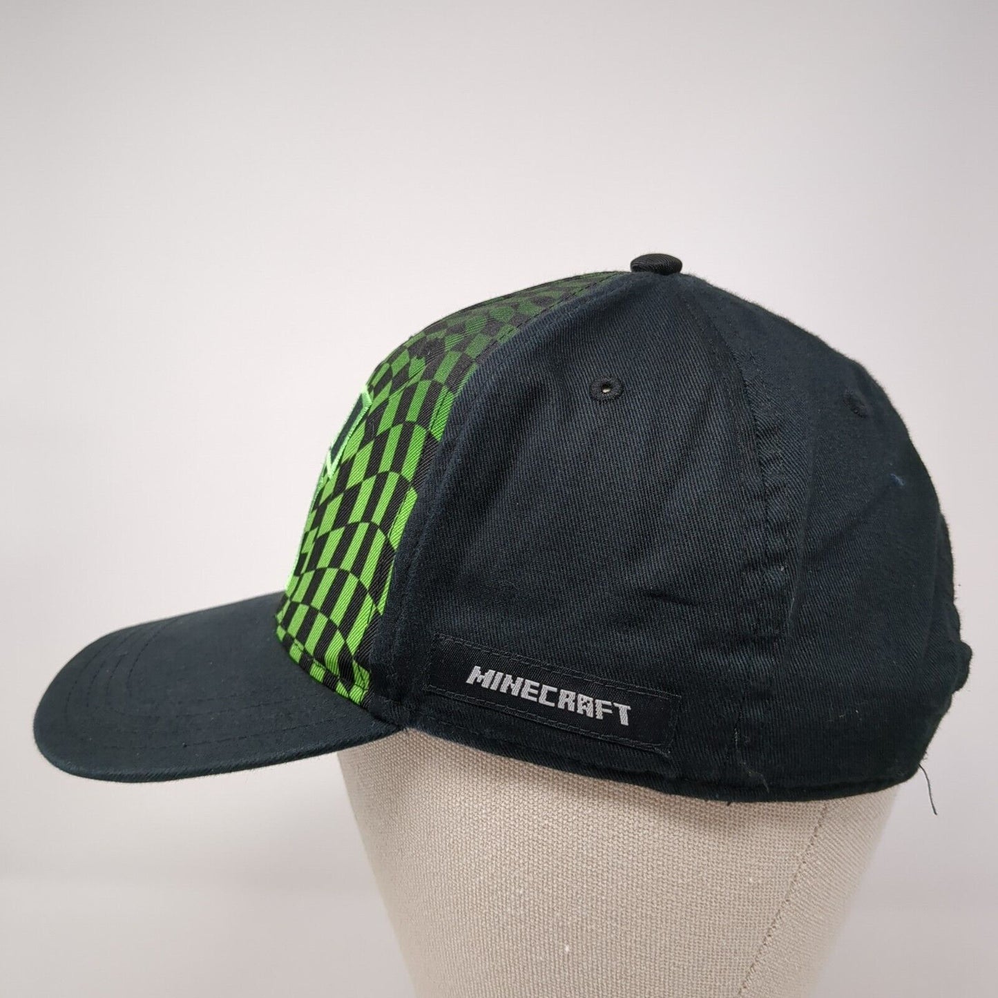 Minecraft Youth Snapback Hat Multicolor One Size Adjustable Embroidered Check