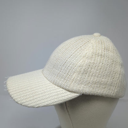 Sonoma Baseball Cap Beige One Size Slideback Woven Straw Frayed Brim Hat Blank