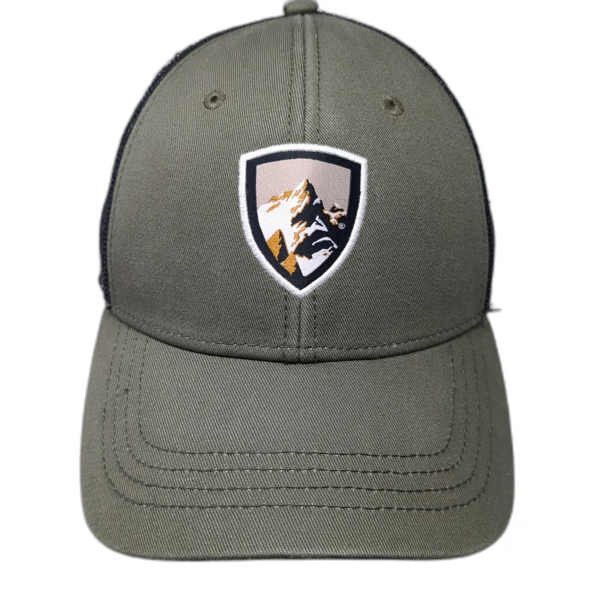 KÜHL Trucker Hat Green One Size Snapback Mesh Mountain Shield Patch Peak Hiking