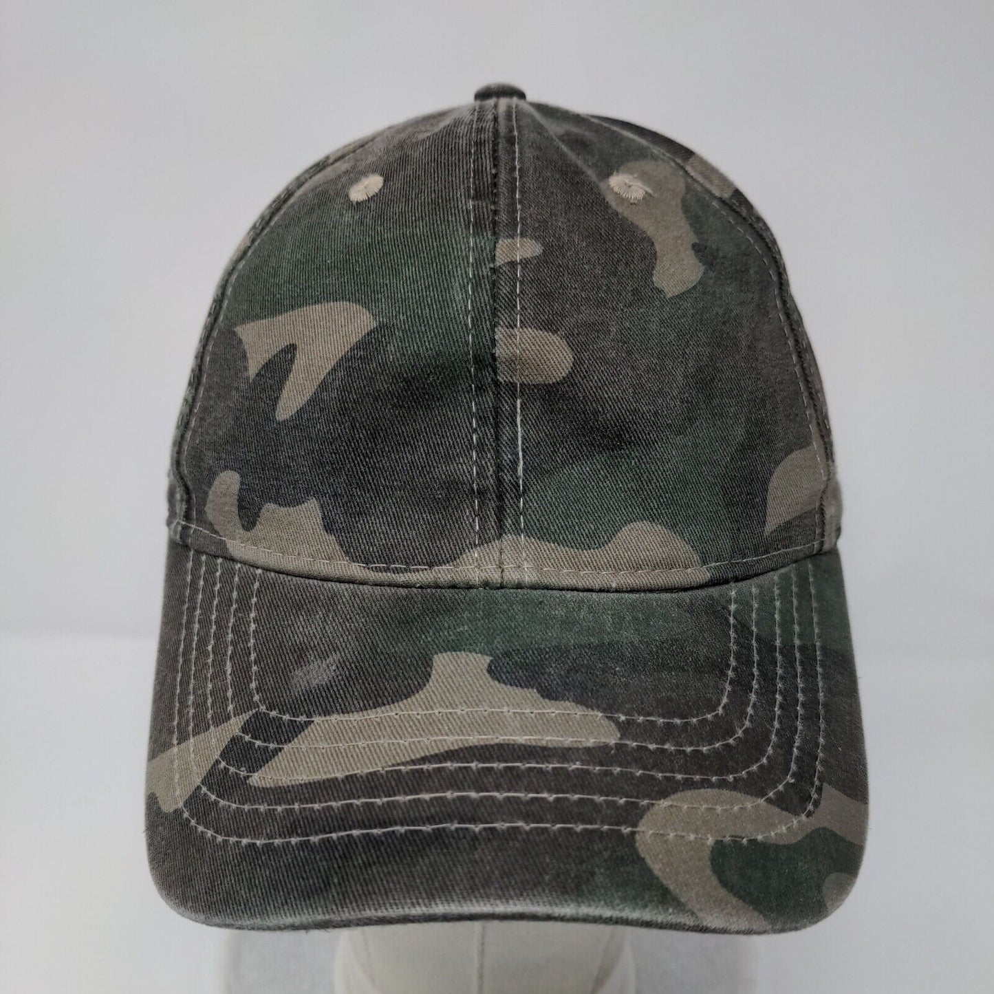 Unbranded Strapback Hat Camouflage OSFM Adjustable Vented Holes 6 Panel Blank