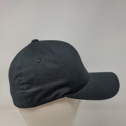 Flexfix Yupoong Fitted Hat Black Size S-M Embroidered Red Checkmark Logo
