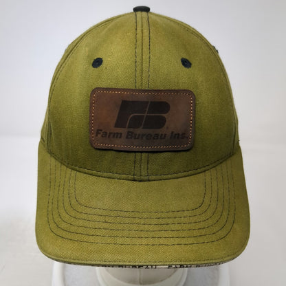 Buck's Bags Baseball Cap Green One Size Farm Bureau Idaho Leather Patch Logo Hat