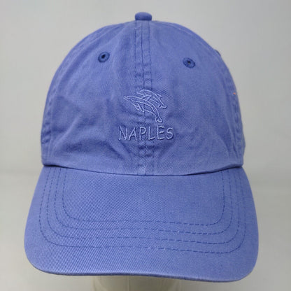 Distinctive Headwear Men's Strapback Hat Purple Embroidered Naples Dolphins Logo