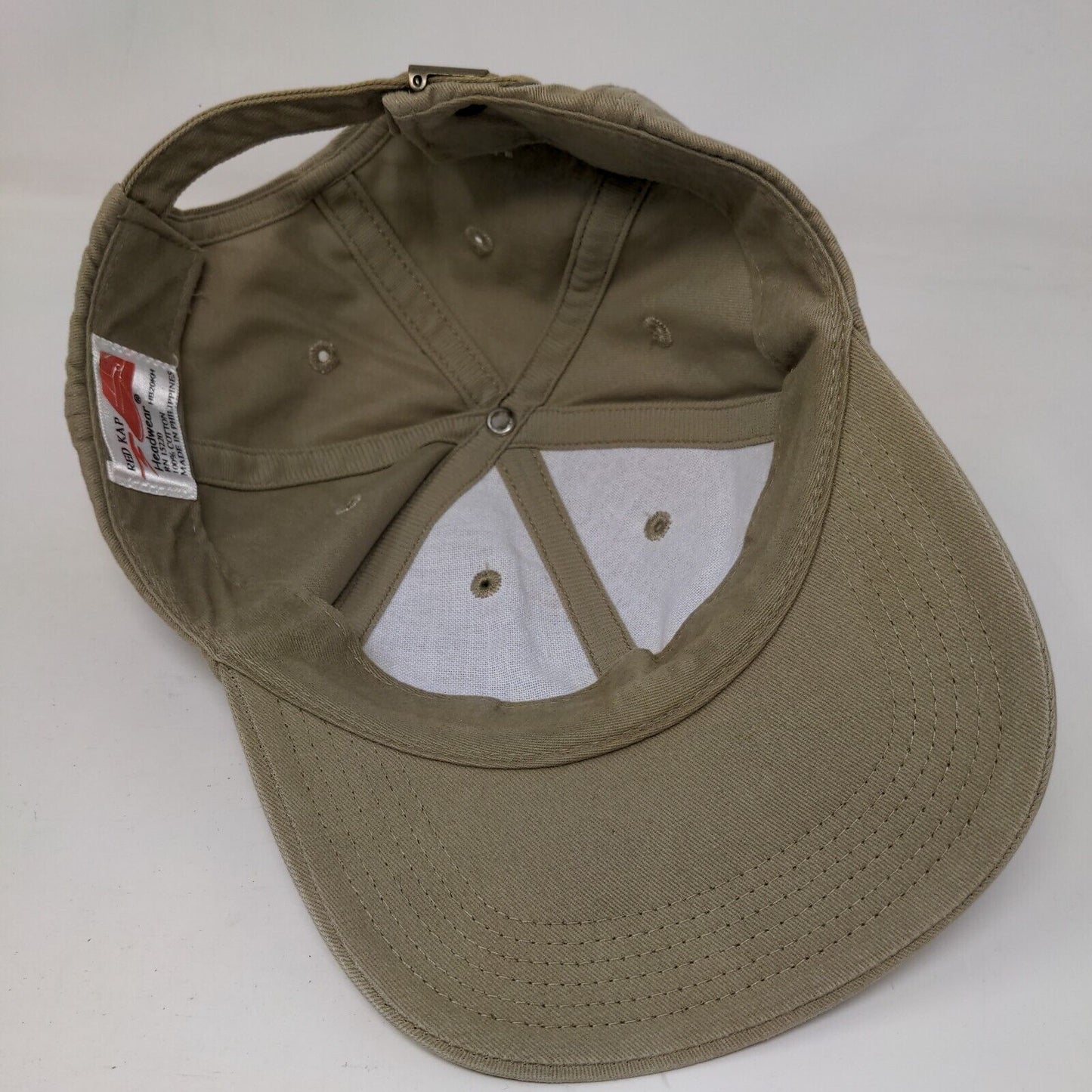 Red Kap Slideback Hat Tan One Size Adjustable Vented Holes 6 Panel Blank
