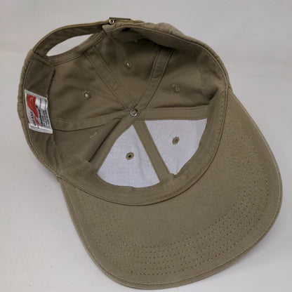 Red Kap Slideback Hat Tan One Size Adjustable Vented Holes 6 Panel Blank