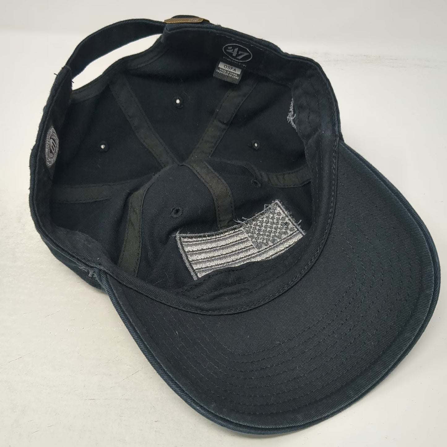 '47 NCAA Black Gray OSFM Cap American Flag OHT Adjustable Licensed Slideback Hat