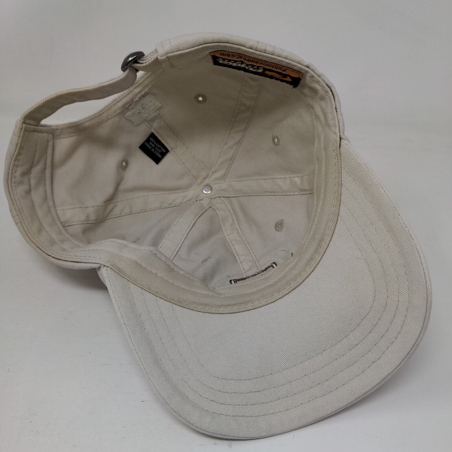 Golf Slideback Hat Tan One Size Adjustable Embroidered 6 Panel Pukka