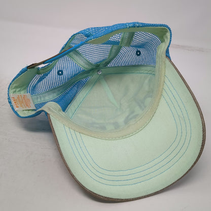 Pistil Trucker Hat Brown One Size Mesh Back Snapback Dare Logo Blue Mesh