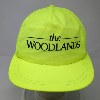 The Woodlands Snapback Hat Green One Size Adjustable Lightweight Nylon