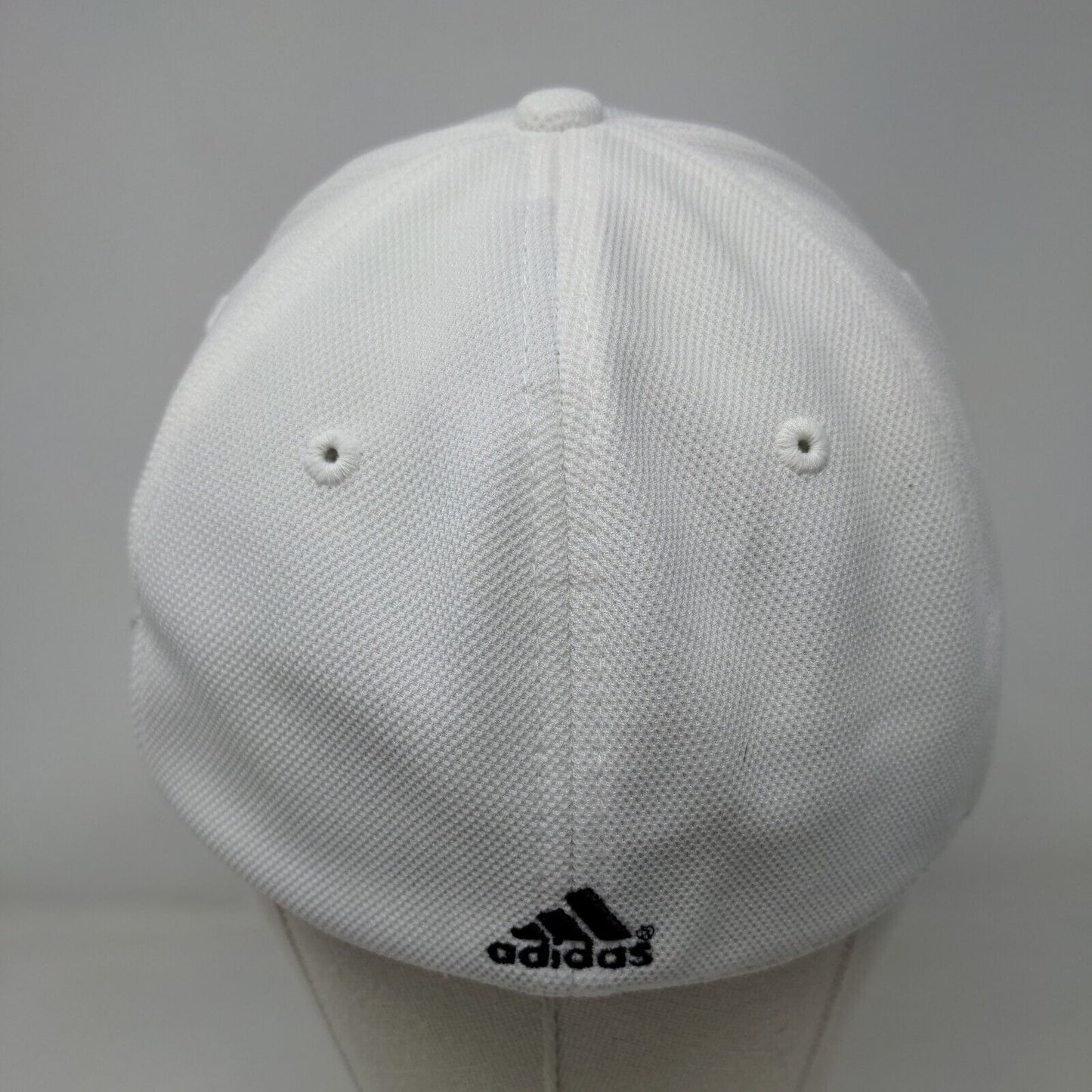 Adidas Fitted Hat White L/XL Adjustable Embroidered Logo 6 Panel Polyester