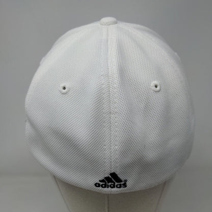 Adidas Fitted Hat White L/XL Adjustable Embroidered Logo 6 Panel Polyester