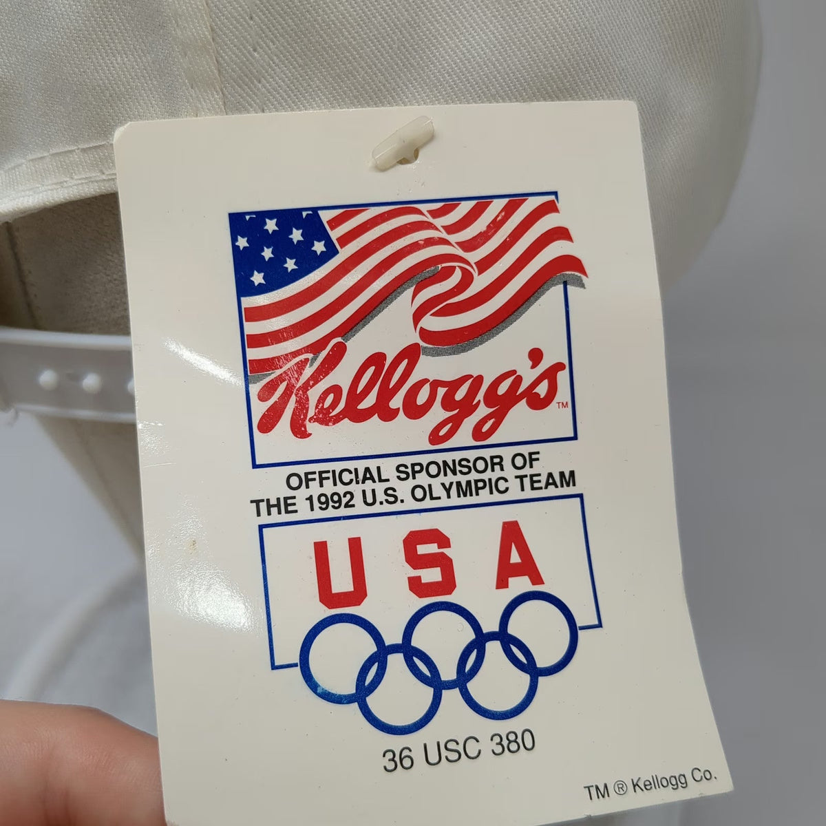 Kellogg's 5 Panel White Hat OSFM Snapback 1992 USA Olympic Team Sponsor Rings