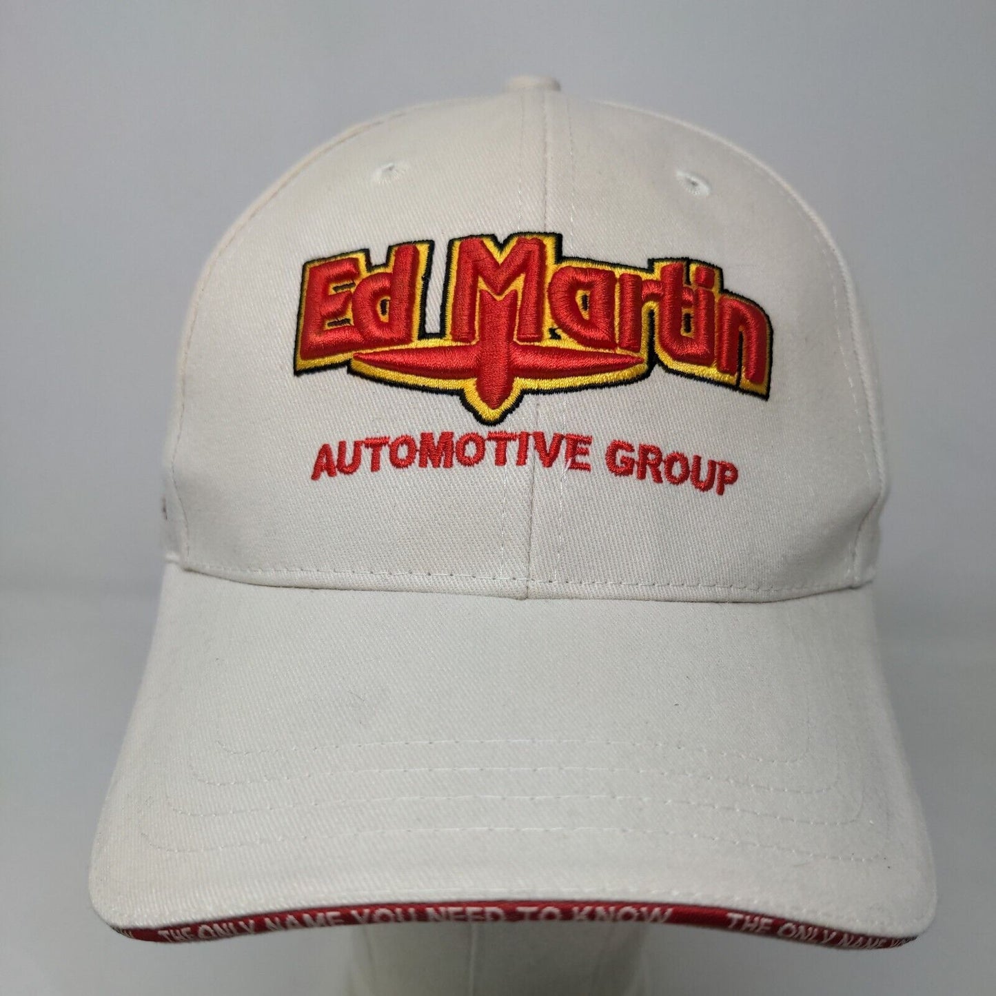 Ed Martin Automotive Group Men's Slideback Hat Tan Size OSFA Embroidered Cotton