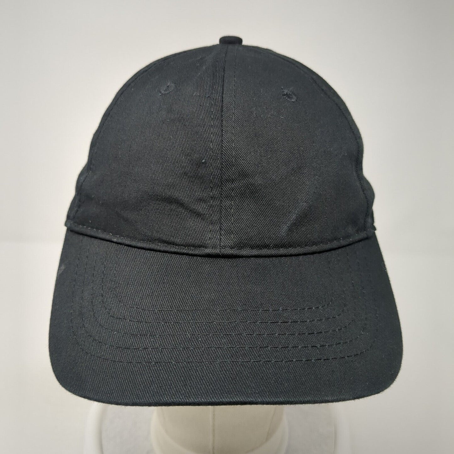 Unbranded Strapback Baseball Cap Black One Size Adjustable 6 Panel Blank