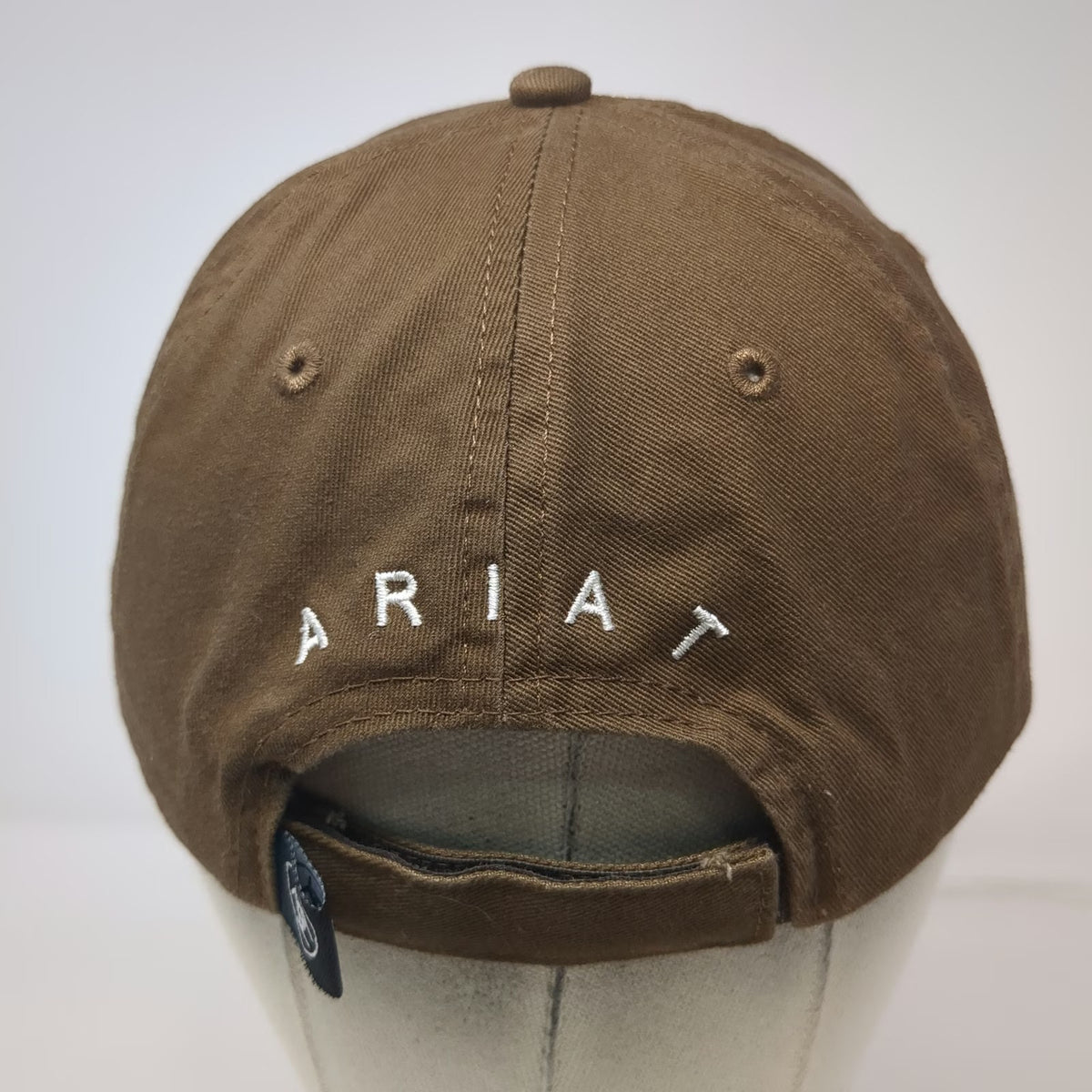 Ariat Baseball Cap Brown White OSFM Floral Lace Front Logo Strapback Stitch Hat