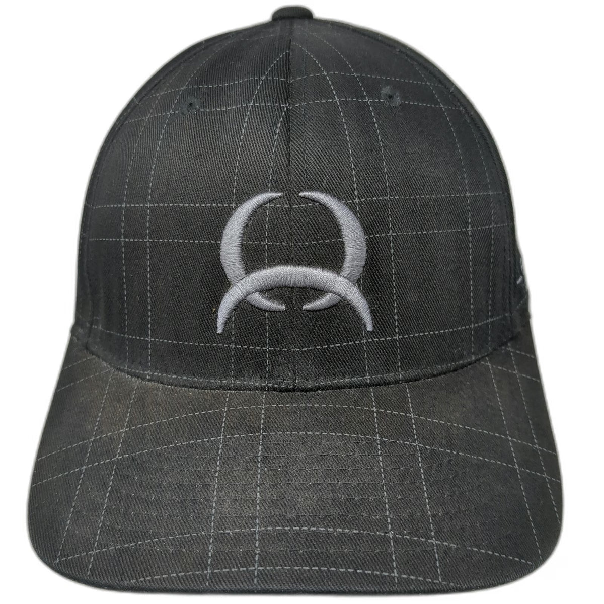 Cinch Baseball Cap Black XL Flexfit Grid Pattern Lead Dont Follow Embroidery Hat