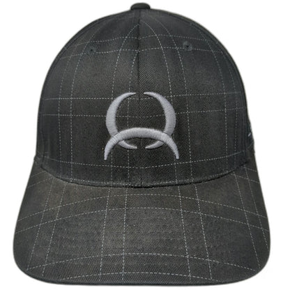 Cinch Baseball Cap Black XL Flexfit Grid Pattern Lead Dont Follow Embroidery Hat
