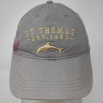 Ocean Blue Apparel St. Thomas Dolphin Gray One Size Baseball Cap Hat Embroidered