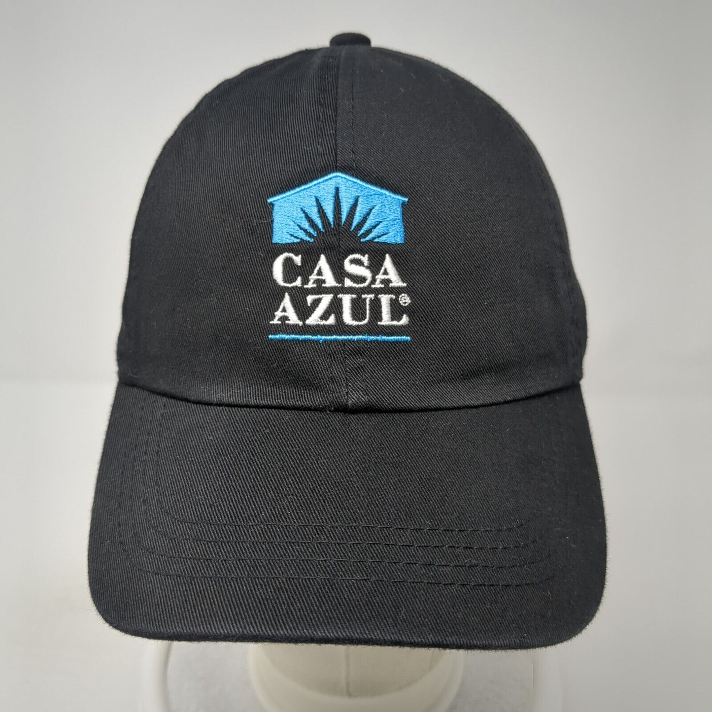 Casa Azul Slideback Baseball Cap Black One Size Adjustable Embroidered Cotton