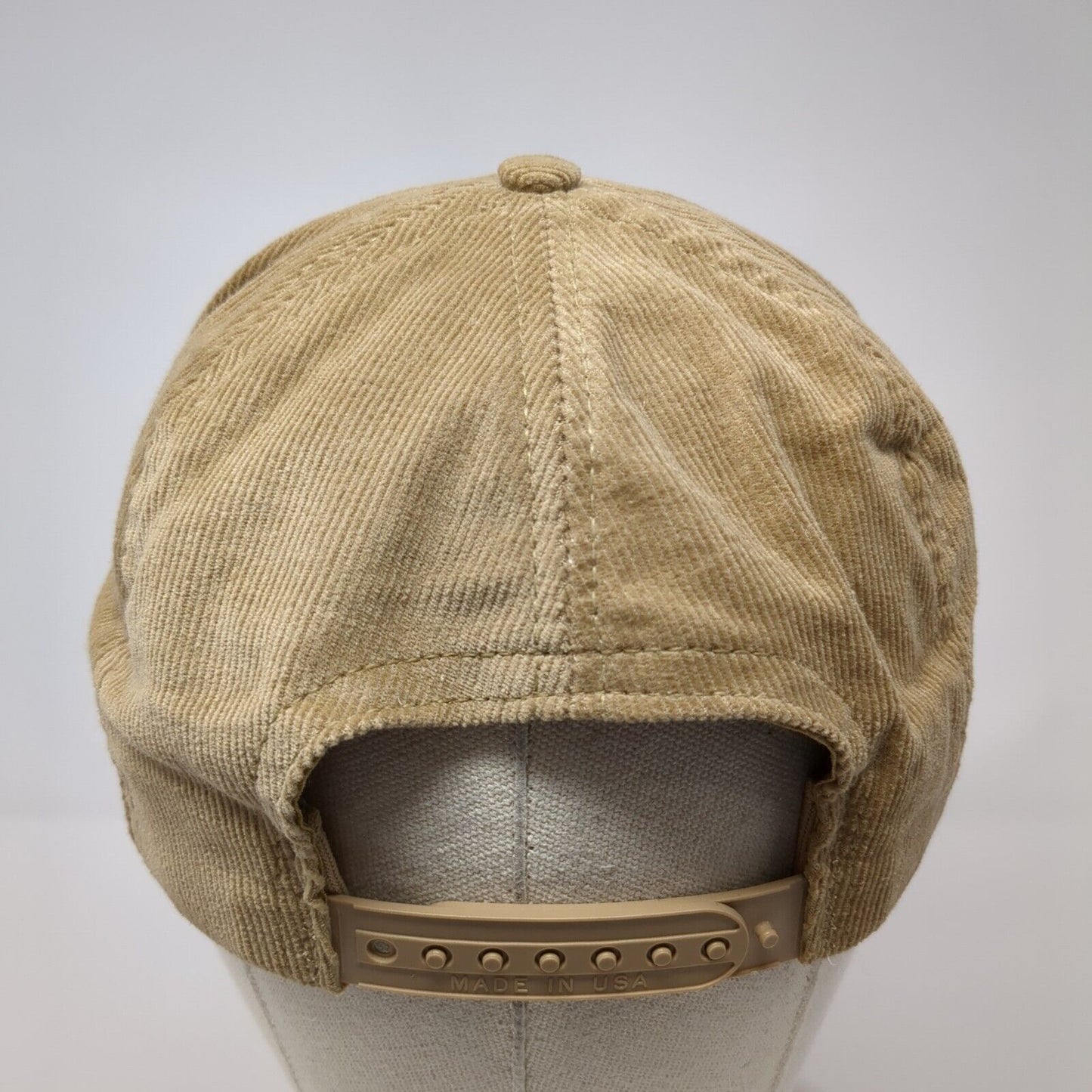 Unbranded Snapback Hat Tan One Size Adjustable Solid Blank Corduroy