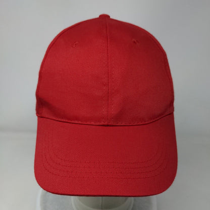 Unbranded Strapback Hat Red One Size Adjustable Vented Holes 6 Panel Blank