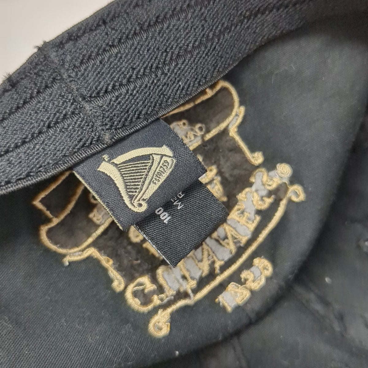 Guinness Baseball Cap Black One Size Extra Stout Distressed Brim Dublin Beer Hat
