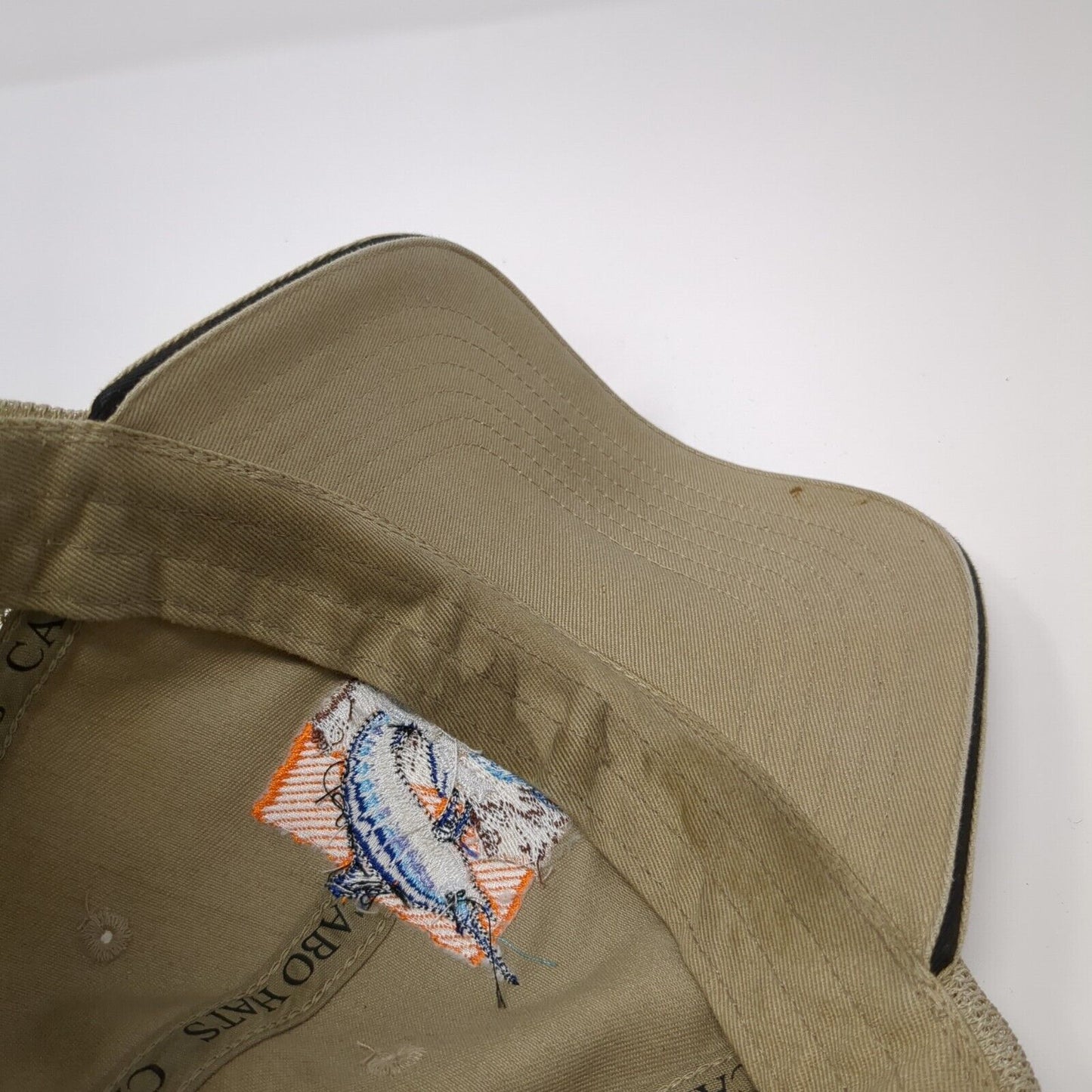 Marlin Fish Slideback Trucker Hat Tan One Size Mesh Back Cabo San Lucas
