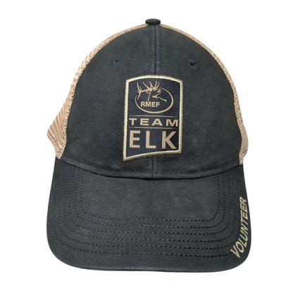 RMEF Team Elk Volunteer Slideback Trucker Hat Black One Size Mesh Back