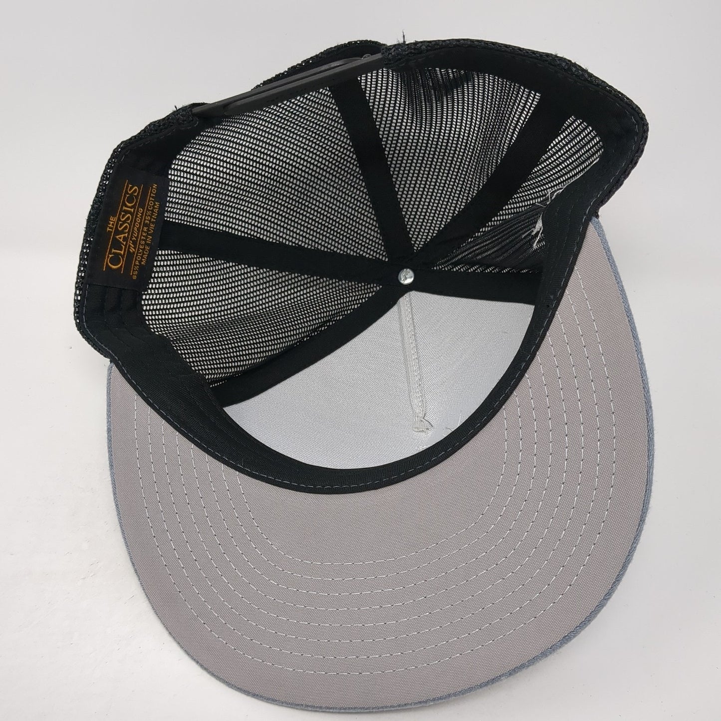 PCI EAT-3 Snapback Trucker Hat Gray One Size Mesh Back Yupoong 6 Panel