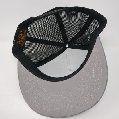 PCI EAT-3 Snapback Trucker Hat Gray One Size Mesh Back Yupoong 6 Panel