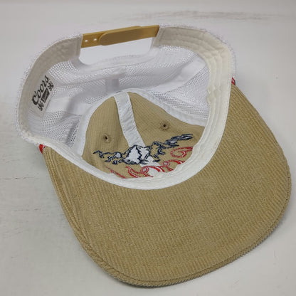 Coors Trucker Hat Brown White Red Blue One Size Corduroy Rope Snapback Beer