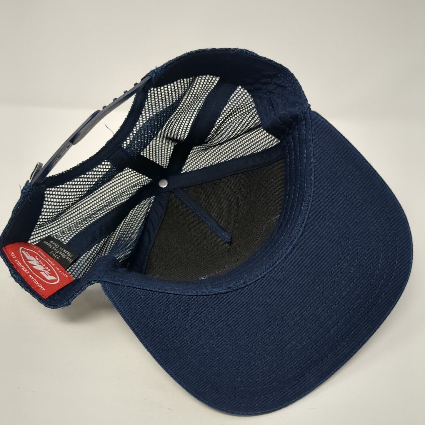 FMF Snapback Trucker Hat Blue One Size Adjustable Embroidered Mesh Back 6 Panel