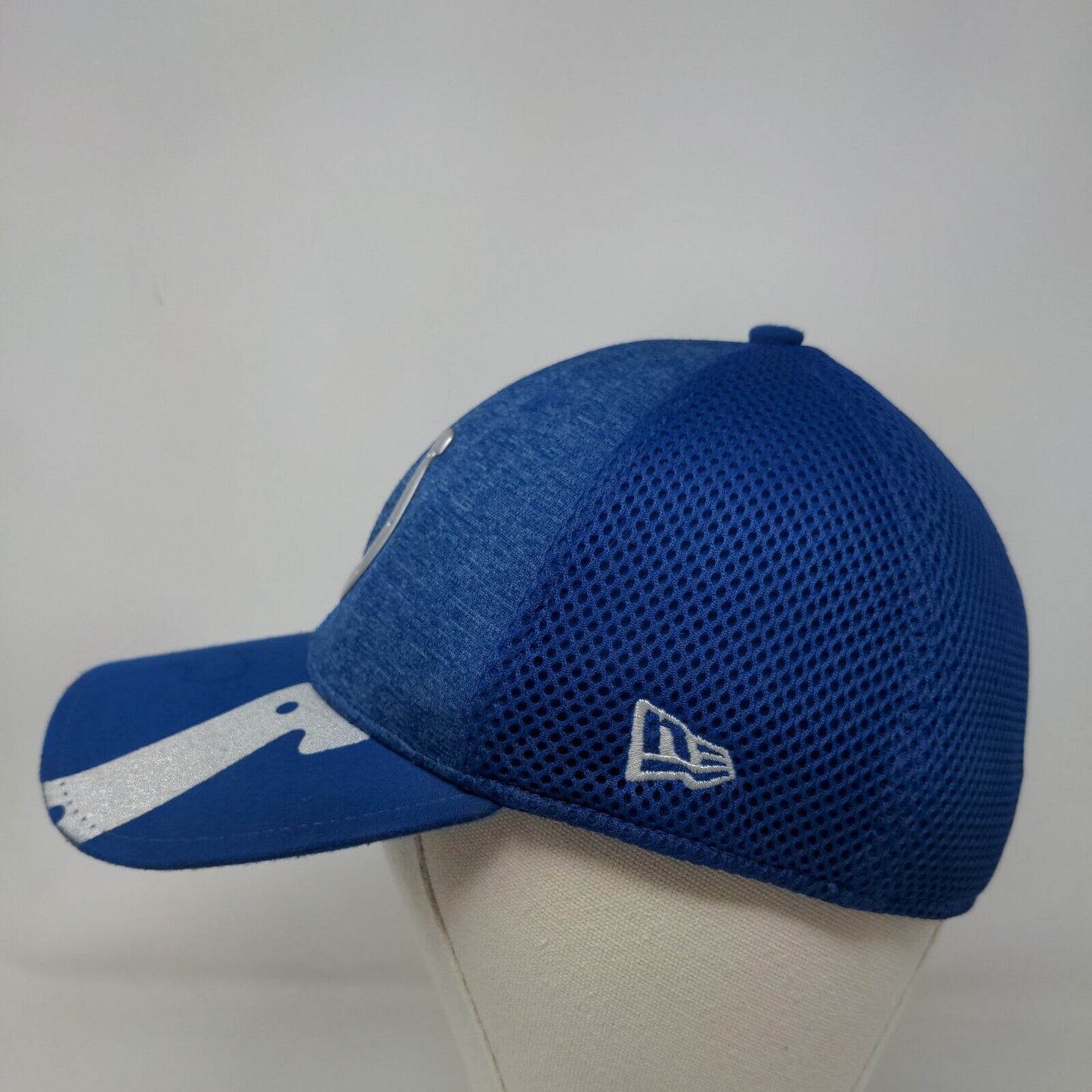 New Era Men's Fitted Hat Blue M-L Indianapolis Colts 39Thirty Metal Logo Signed