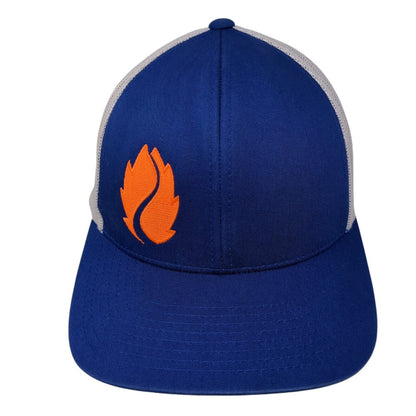 Hop Valley Brewing Co. Snapback Trucker Hat Blue One Size Adjustable Mesh Back