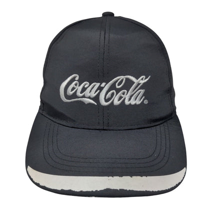 Coca-Cola Strapback Hat Black One Size Adjustable Embroidered Breathable 6 Panel