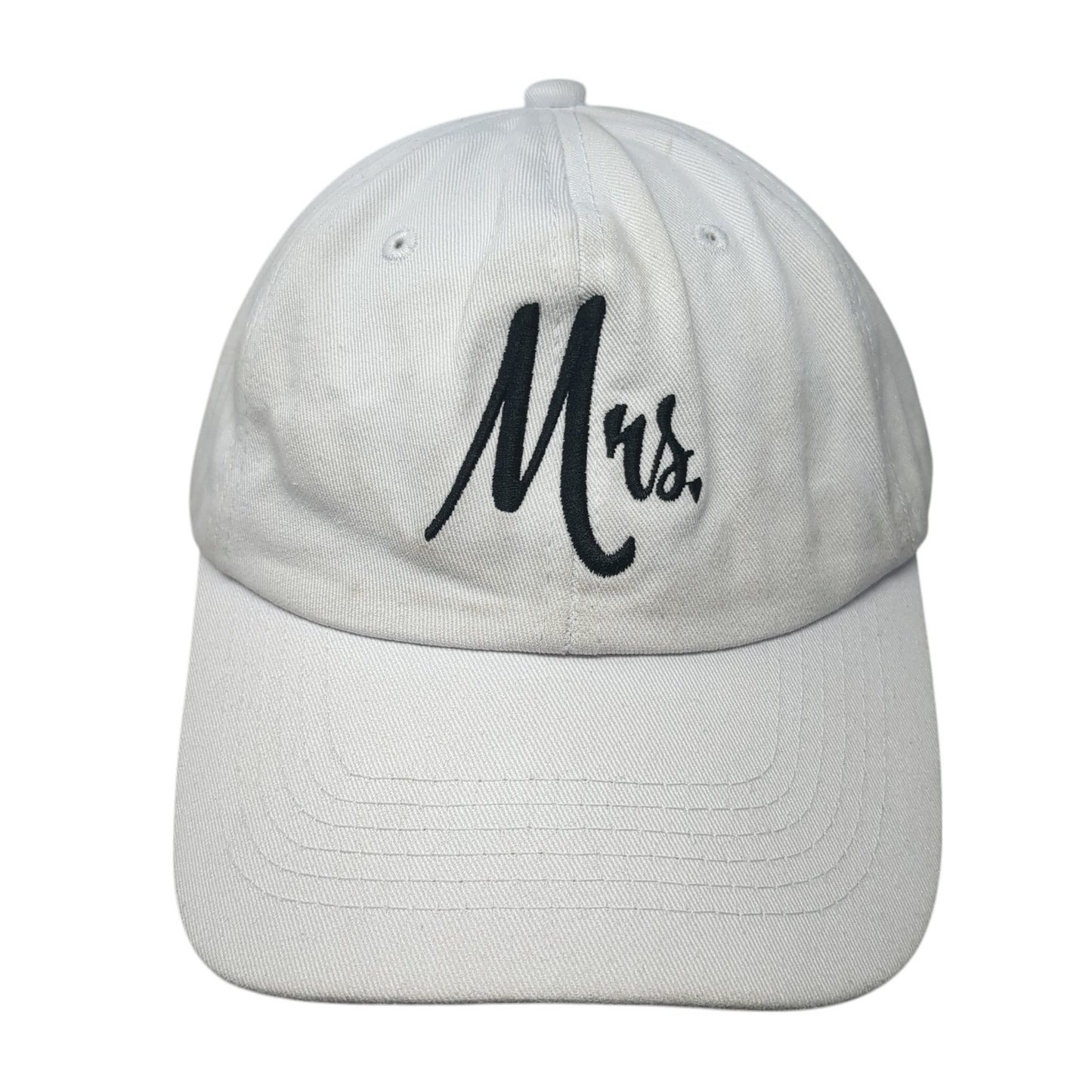 Mrs. Slideback Hat White One Size Adjustable Embroidered Solid 6 Panel