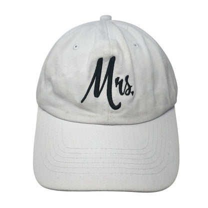 Mrs. Slideback Hat White One Size Adjustable Embroidered Solid 6 Panel