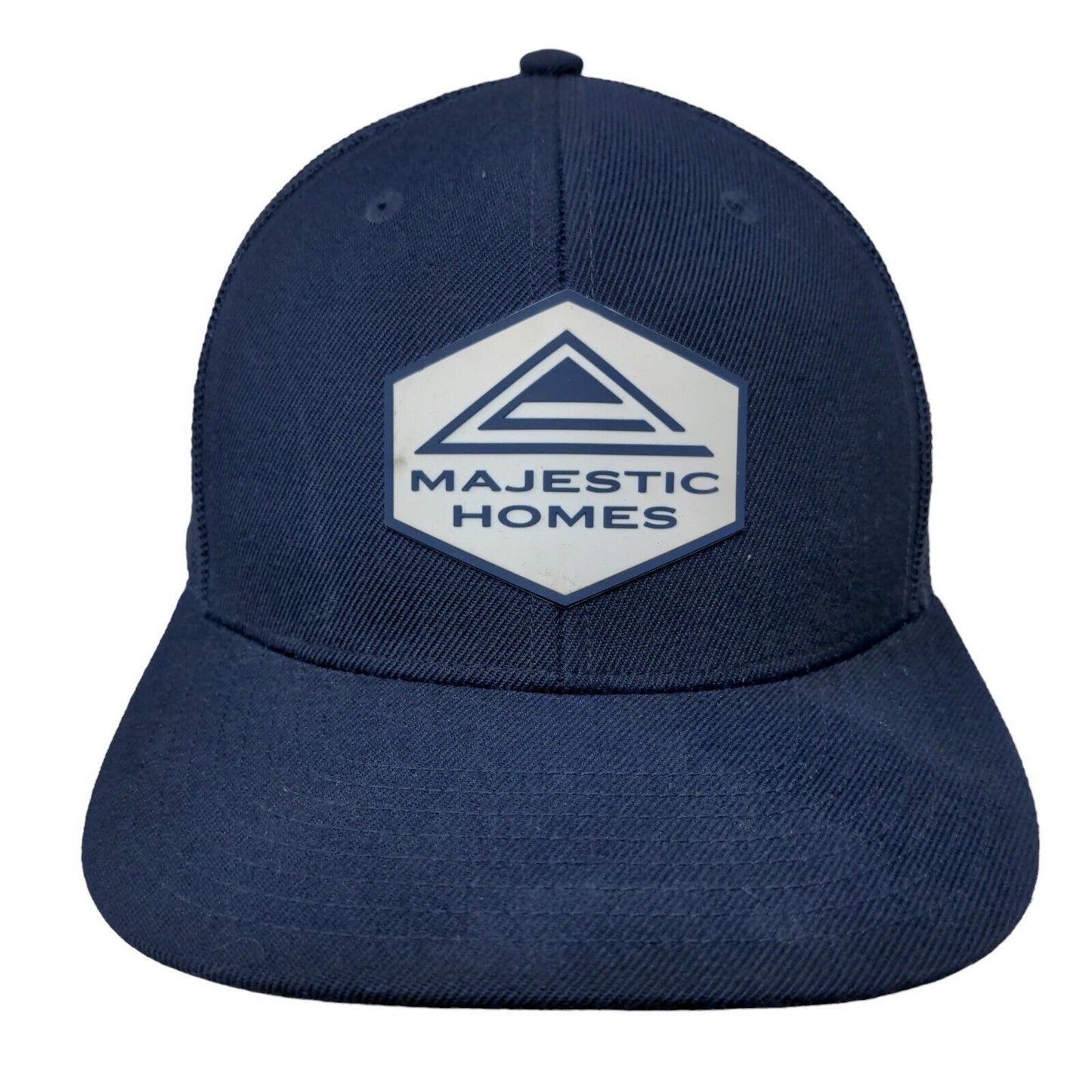 Majestic Homes Snapback Mesh Back Trucker Hat Blue Branded Bills Adjustable