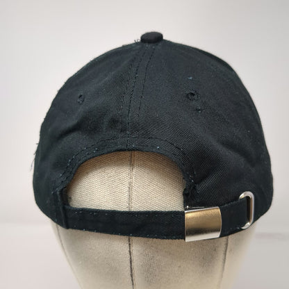 Black Baseball Cap One Size Metal Ring Piercings Distressed Embroidery Hat Punk