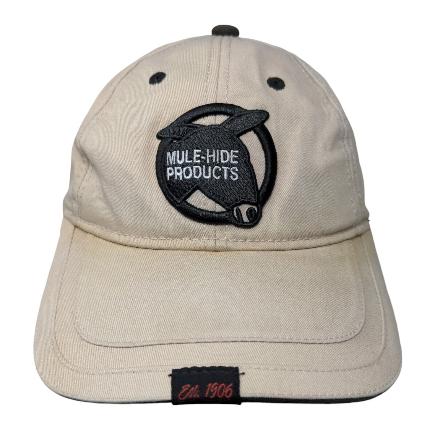 Mule-Hide Products Est. 1906 Strapback Hat Tan One Size Embroidered Logo