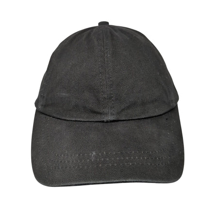 Unbranded Strapback Hat Black One Size Adjustable Vented Holes 6 Panel Blank