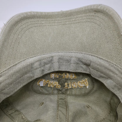 Authentic Pigment Baseball Cap Green One Size Distressed Patch Frayed Brim Hat
