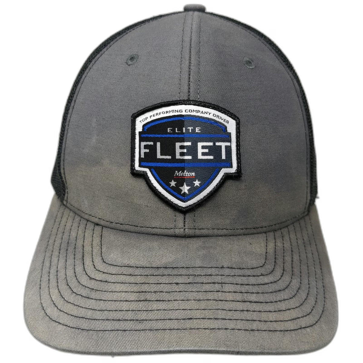 Richardson Trucker Hat Gray OSFM Elite Fleet Melton Driver Mesh Back Snapback