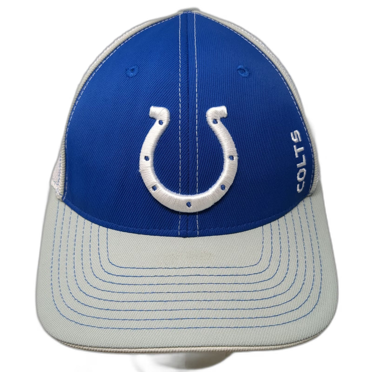 Reebok NFL Indianapolis Colts Cap Hat Blue White Gray One Size Mesh Sideline