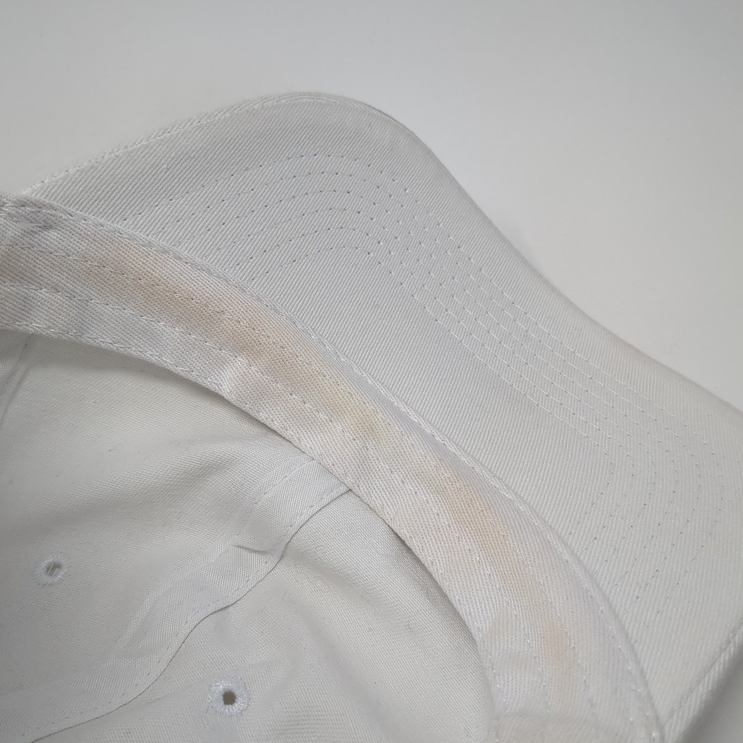 Eckos Slideback Baseball Cap White One Size Adjustable Vented Holes Blank