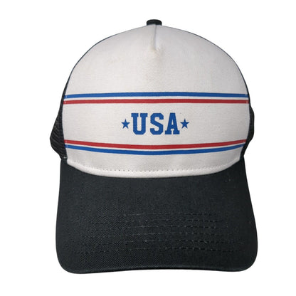 USA Snapback Mesh Back Trucker Hat Black One Size Adjustable Colorblock