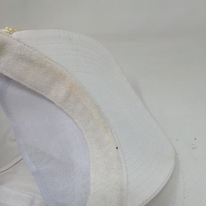 Otto Slideback Rope Hat White OSFA Adjustable Leather Strap Blank